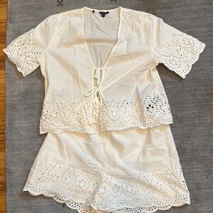 Buffalo by David Bitton Elegant White Lace Tie-Front Set